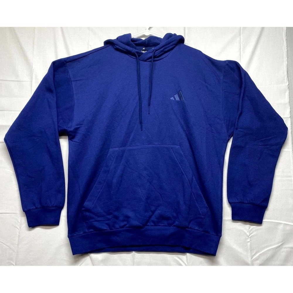 Adidas Hoodie Mens Large Blue Long Sleeve Embroidered Logo Streetwear Athletic